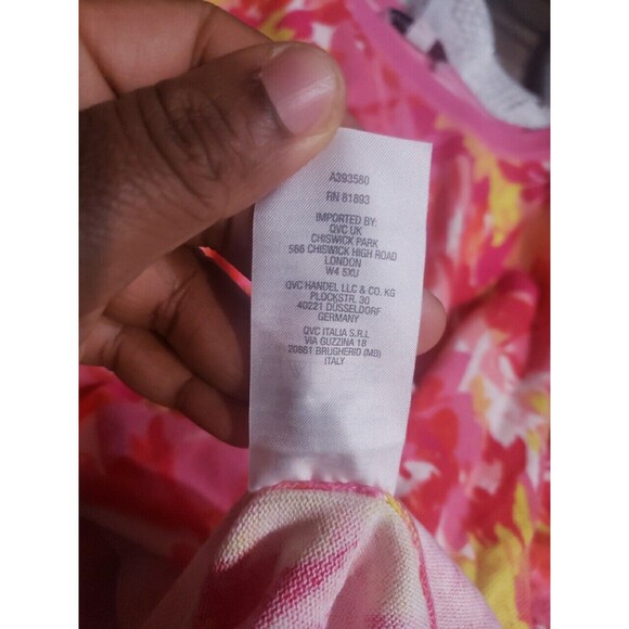 Isaac Mizrahi Live! Floral Printed Sweater w/ Cover Stitch PINK M A393580 - Picture 6 of 7